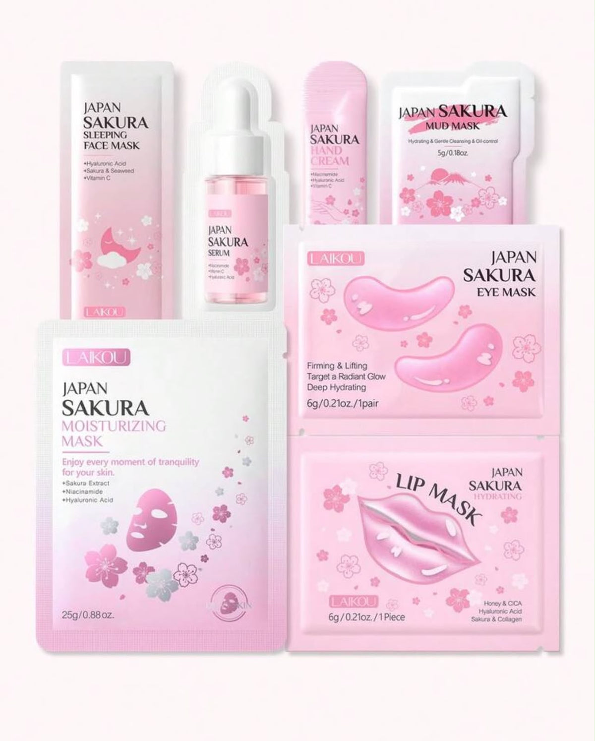 سيت عناية Japan Sakura LAIKOU – 6 منتجات وردية فاخرة